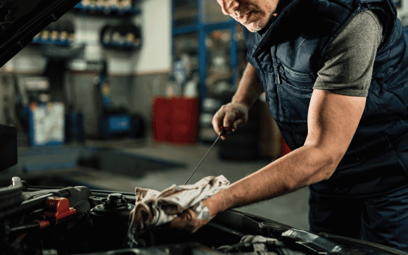 Mechanic working on a car